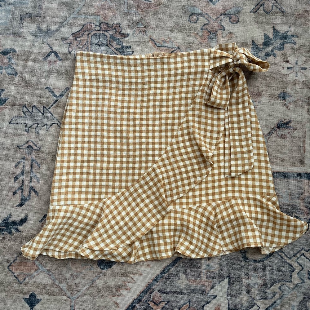 Gingham Print Mini Skirt NWOT